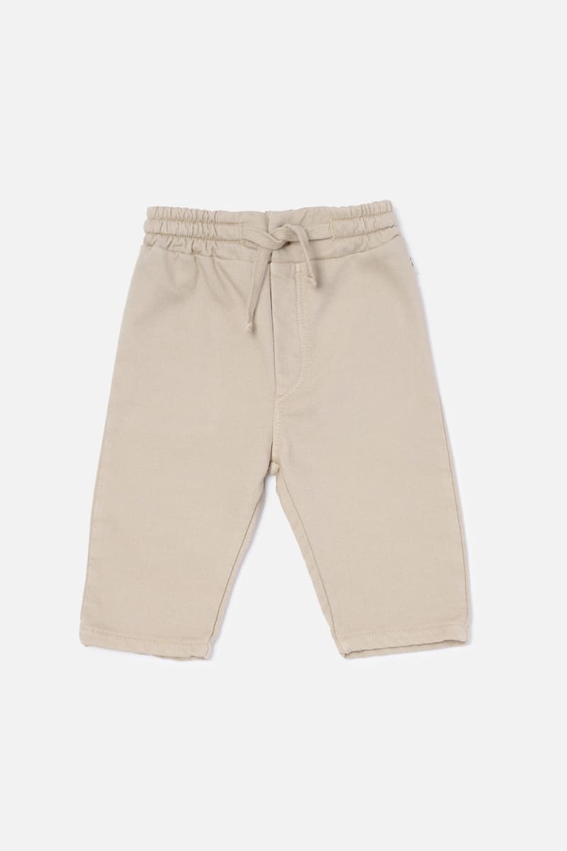 Twill Plush Baby Pants - Beige