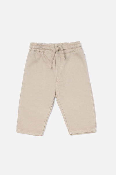 Twill Plush Baby Pants - Beige