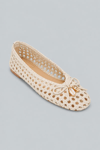 Women's Cason Charm Woven Flats - Ivory Woven