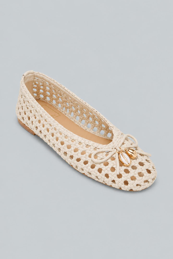 Women's Cason Charm Woven Flats - Ivory Woven