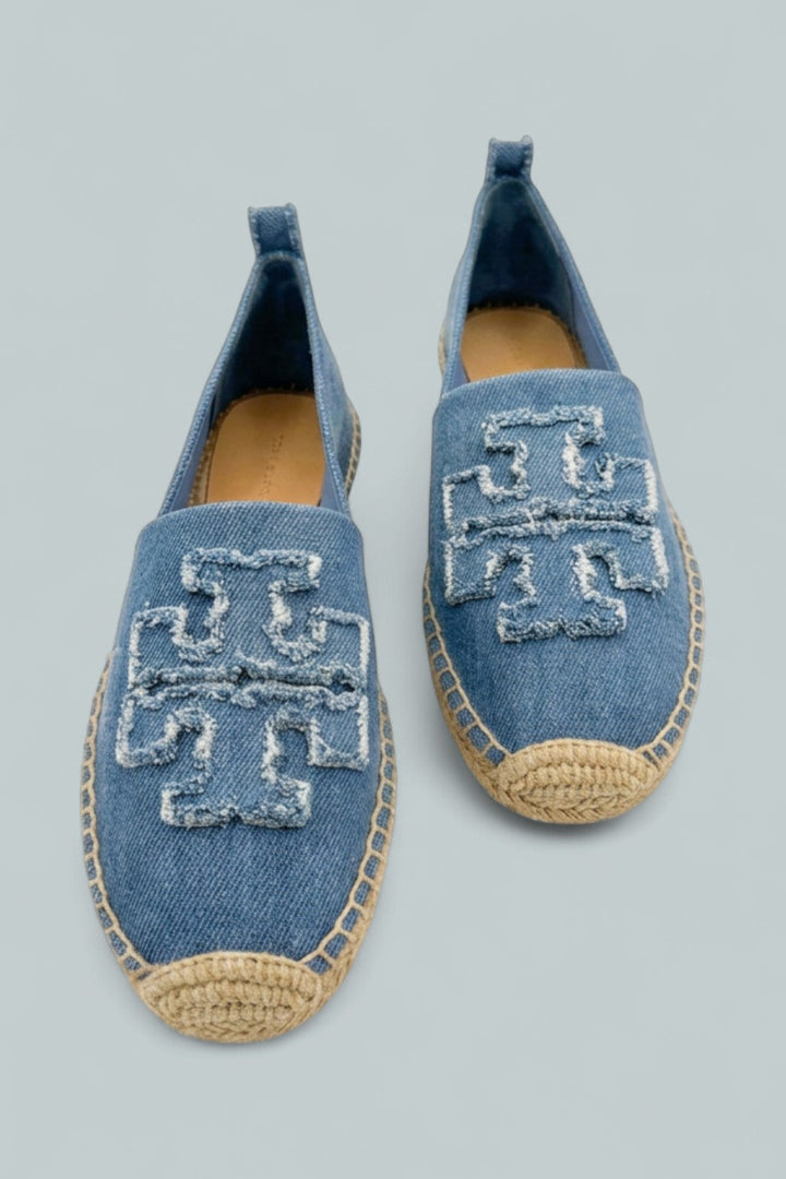 Double T Espadrille Flats - Denim