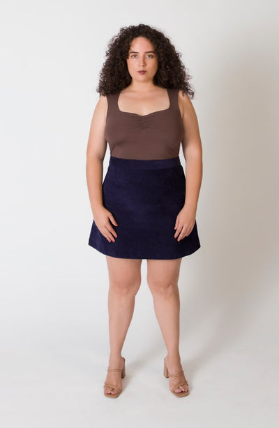 The Cord Mini Skirt - Navy