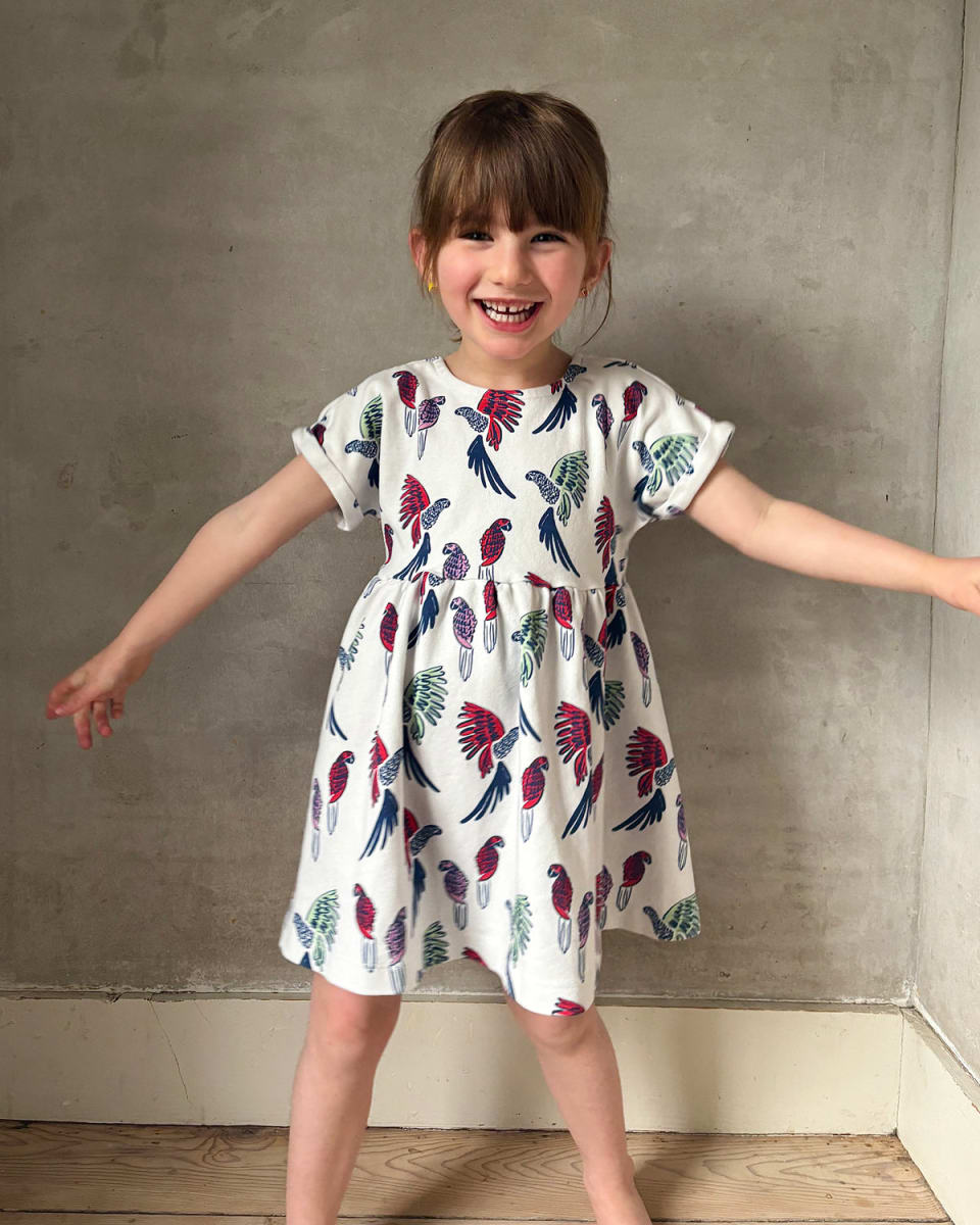 Scoop Back Dress - Parrot Parade