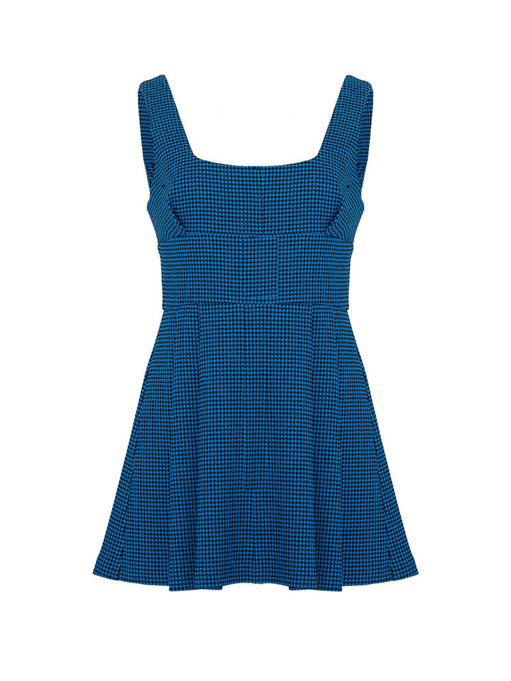 Pleated Mini Dress - Blue