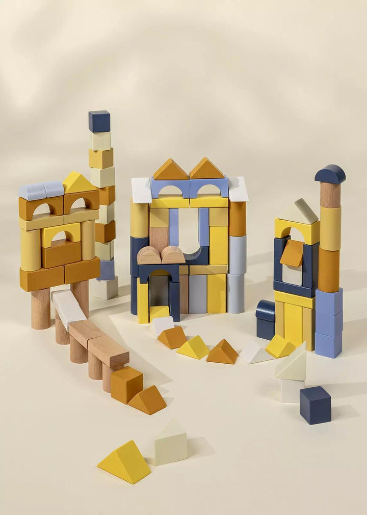 Wooden Construction Blocks Set - 100pcs