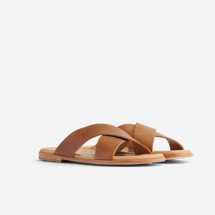 Dante Cross Strap Sandal - Tobacco