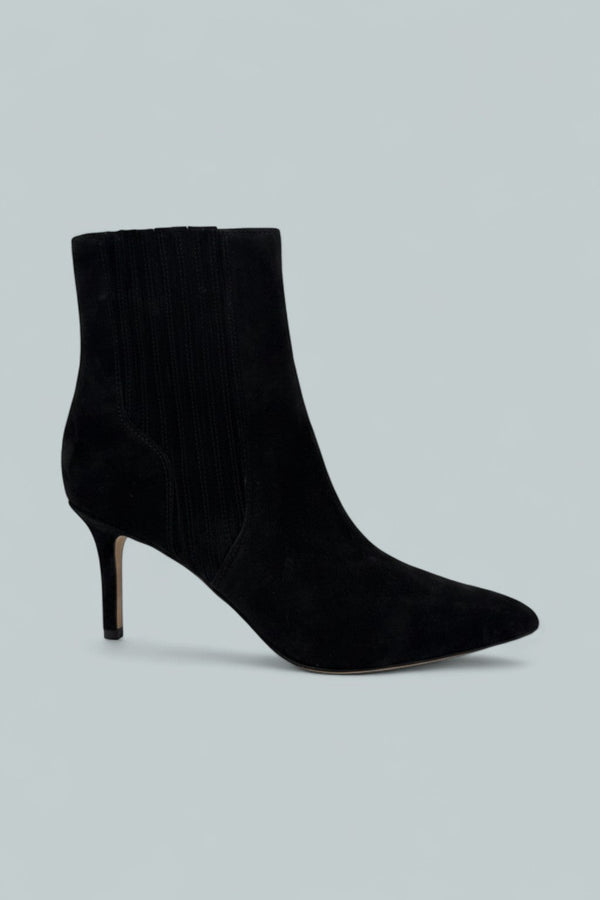 Lisa 70 Mid-Heel Suede Ankle Boots - Black