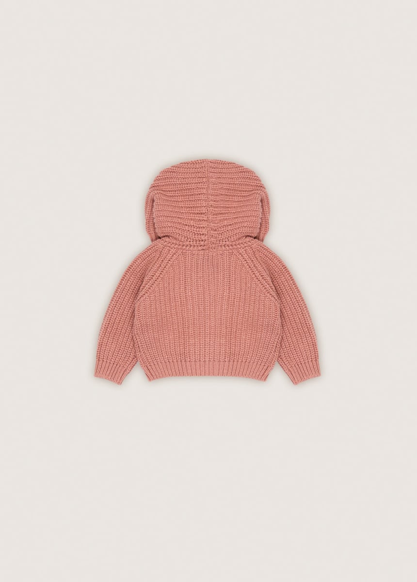 Baby Hoodie Rib - Rose Dust