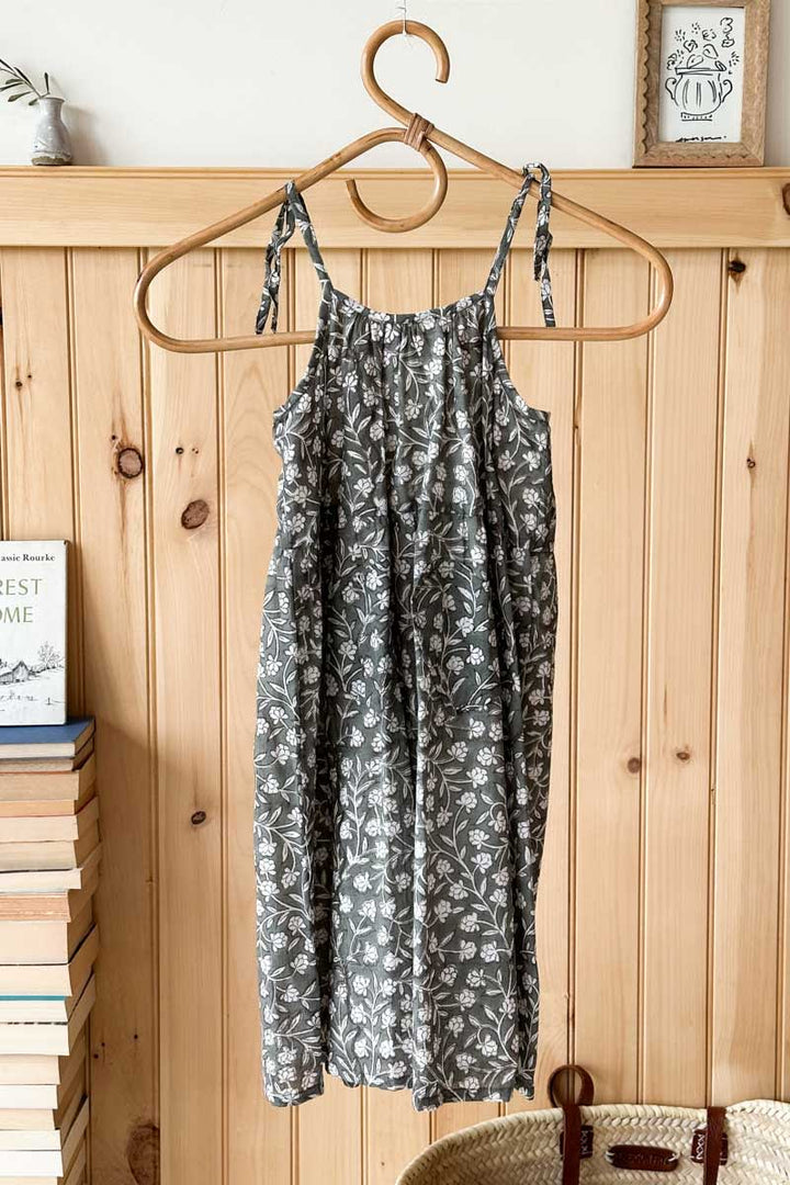 Sunshine Dress (Child) - Garden Hushed Green Organic