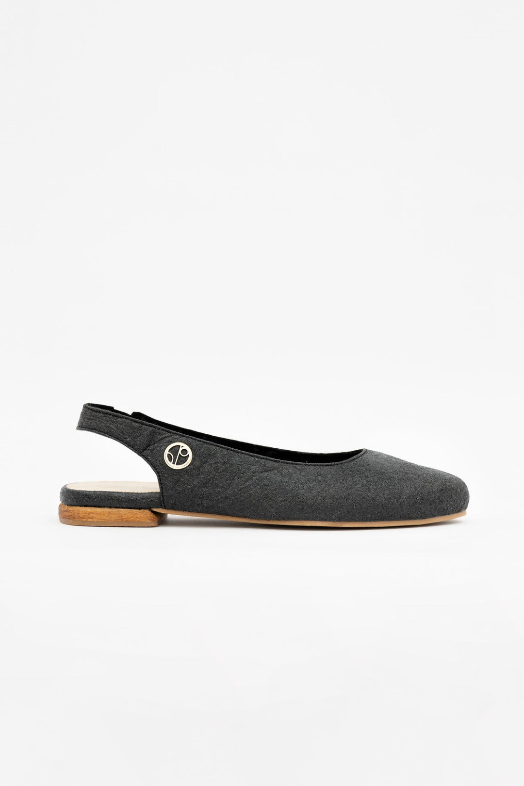 Cannes Slingback Flat - Charcoal Black