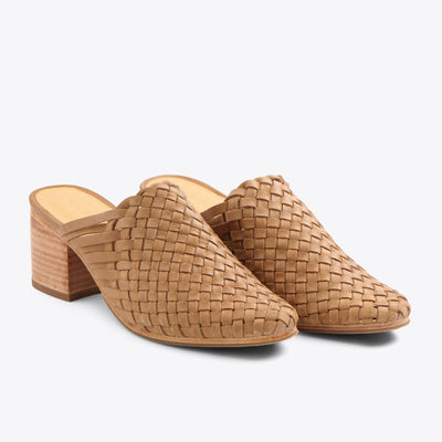 All-Day Woven Heeled Mule - Almond