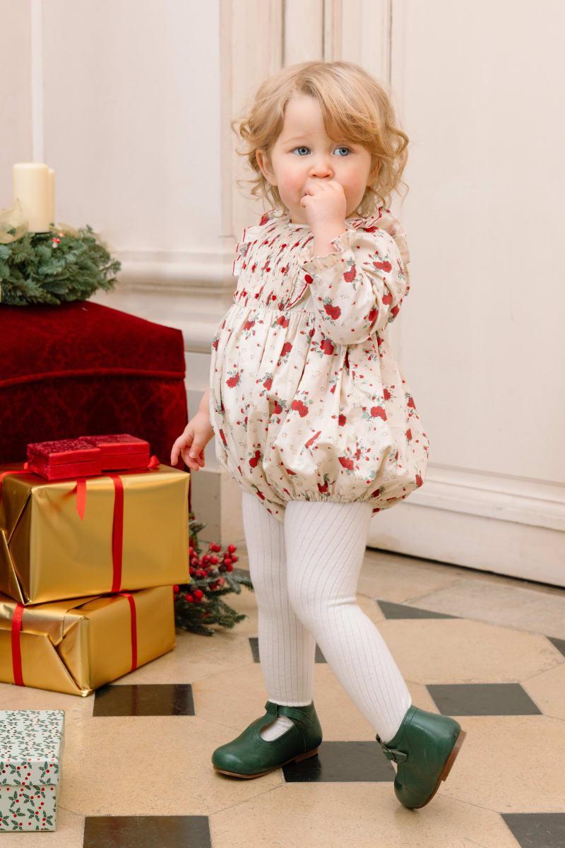 Anastasia Christmas Baby Set - Floral/White/Red