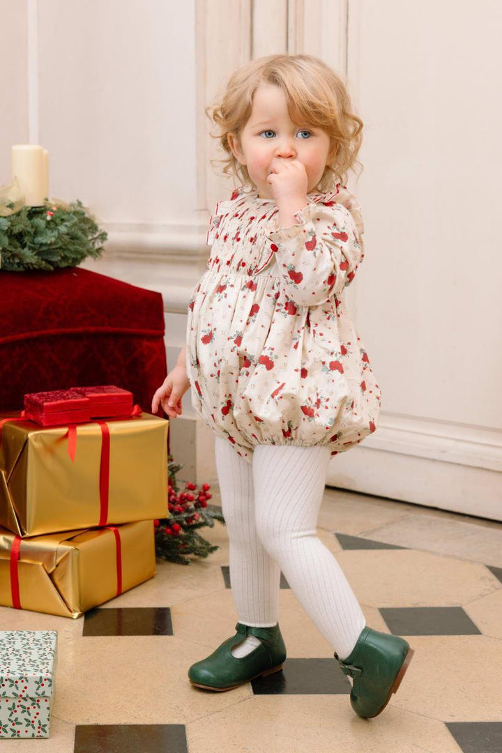 Anastasia Christmas Baby Set - Floral/White/Red