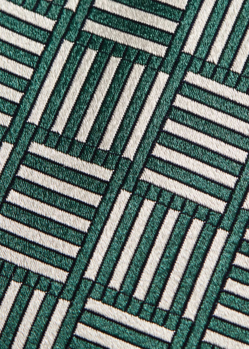 Woven Silk Parquet Tie - Green