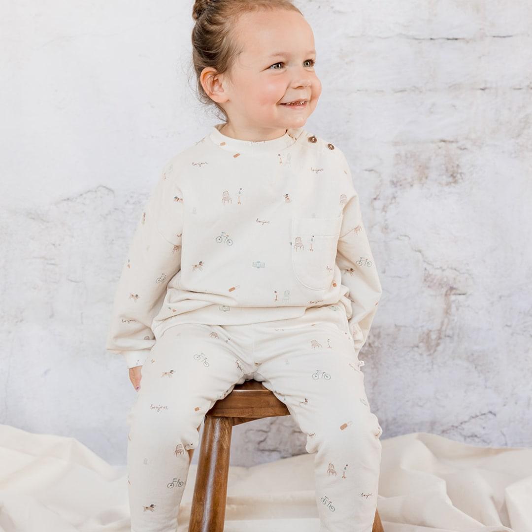 Organic Cotton Italian Fleece Joggers - Paris