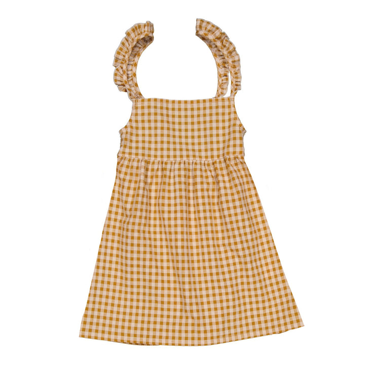 Lara Dress - Caramel Gingham