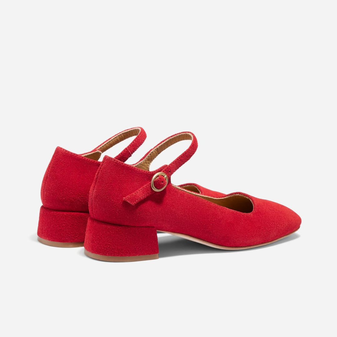 Luna Heeled Mary Jane - Red