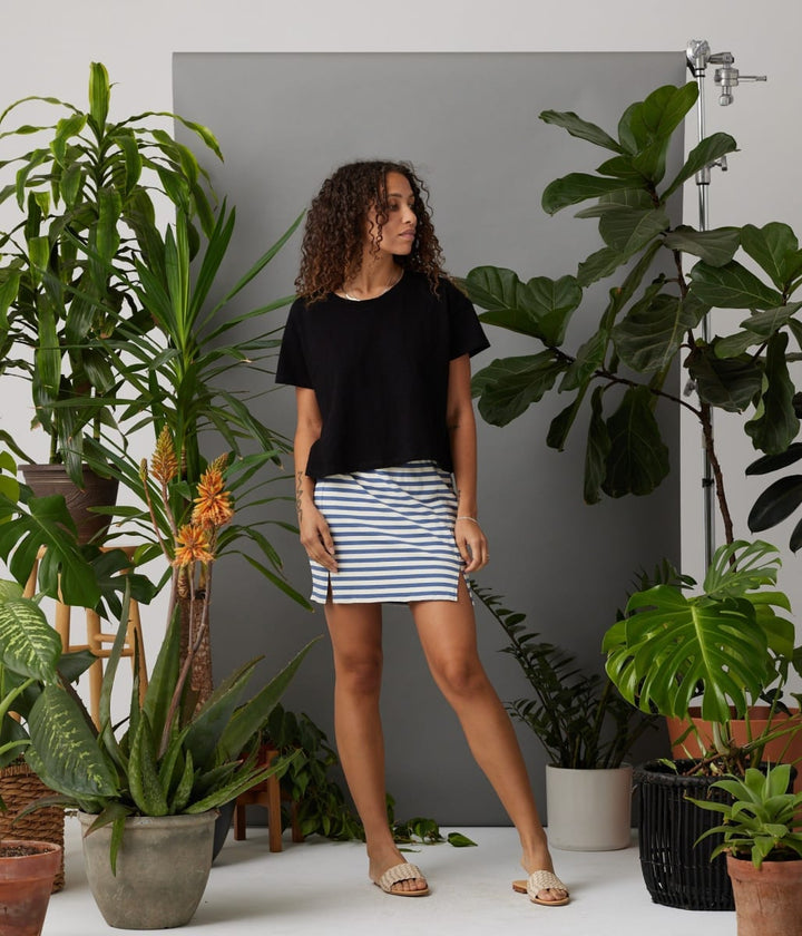 Jordan Skirt - Steel Blue Stripe