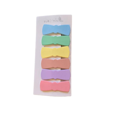 Bow Solid Clip 6pc Set - Rainbow