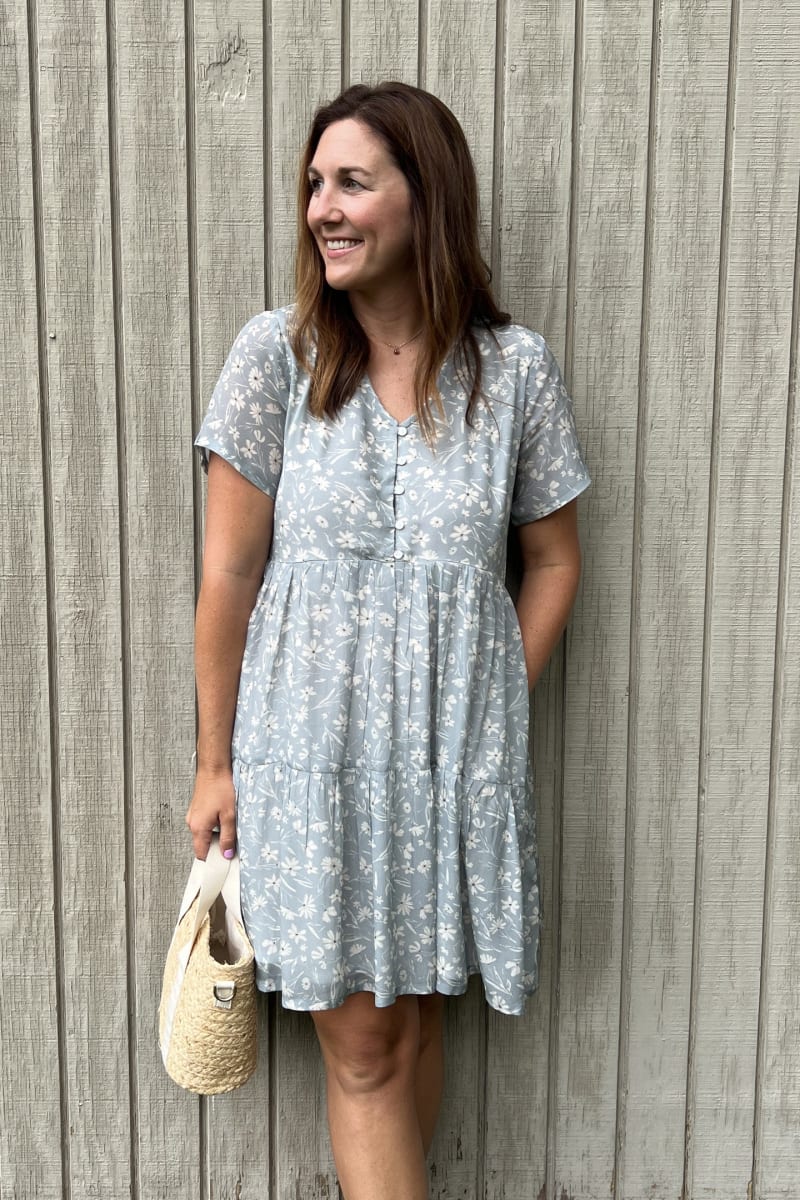 Floral Short Tiered Dress - Floral Poetry