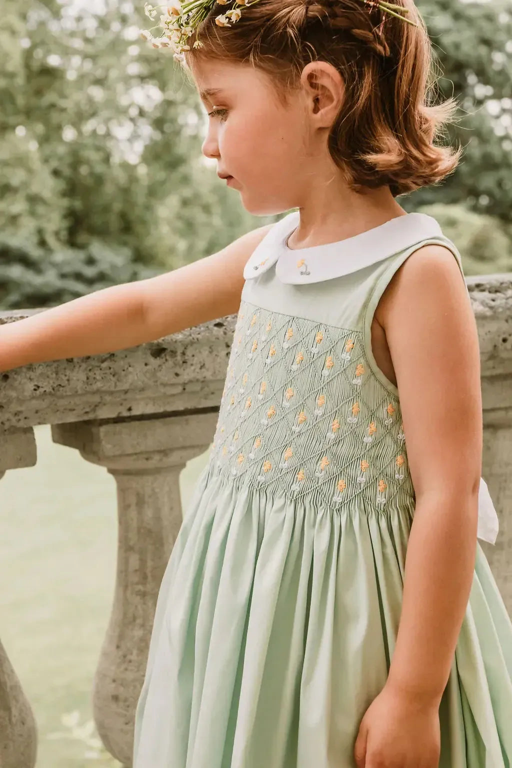 Lily Sleeveless Smocked Dress - Mint