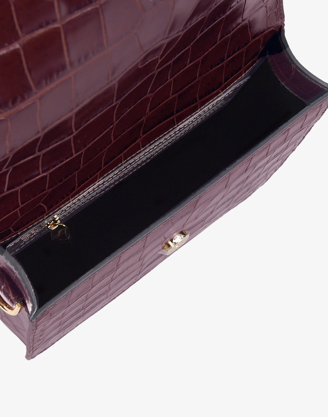 Luxe Cube Bag Burgundy Croco - Burgundy Croco