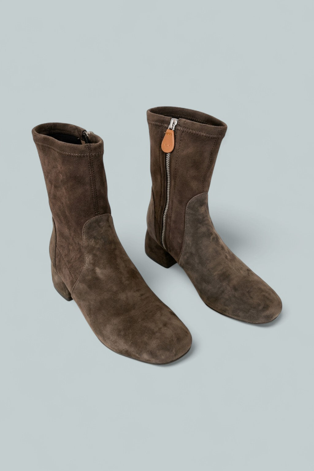 Women's Emily Zip Mid Heel Boots - Shitake Suede