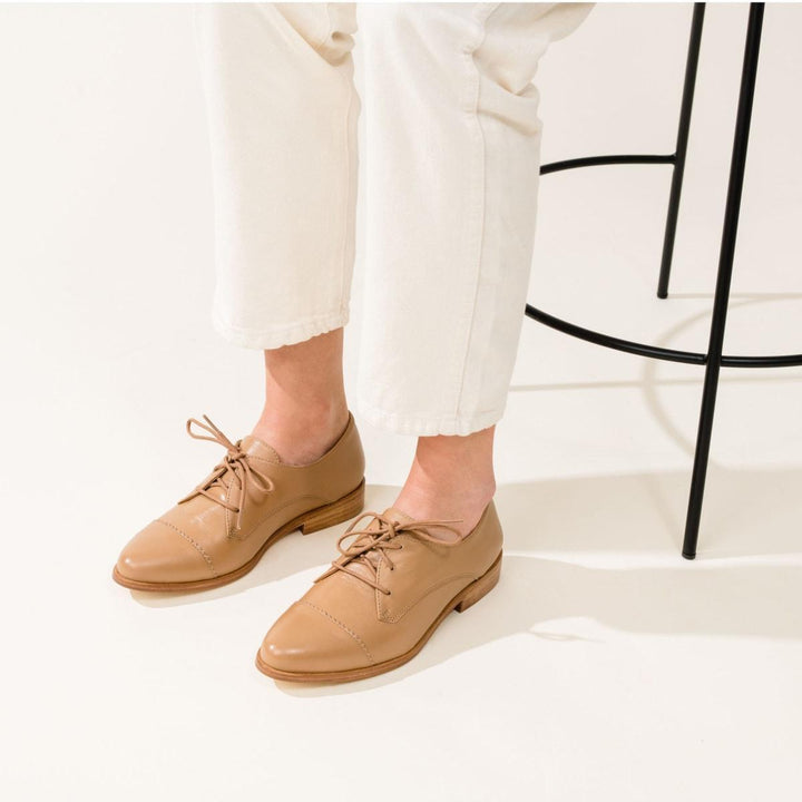 Emilia Cap Toe Oxford - Almond
