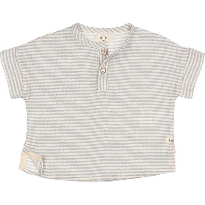 Baby Stripes Shirt - Light Grey Tops Buho 