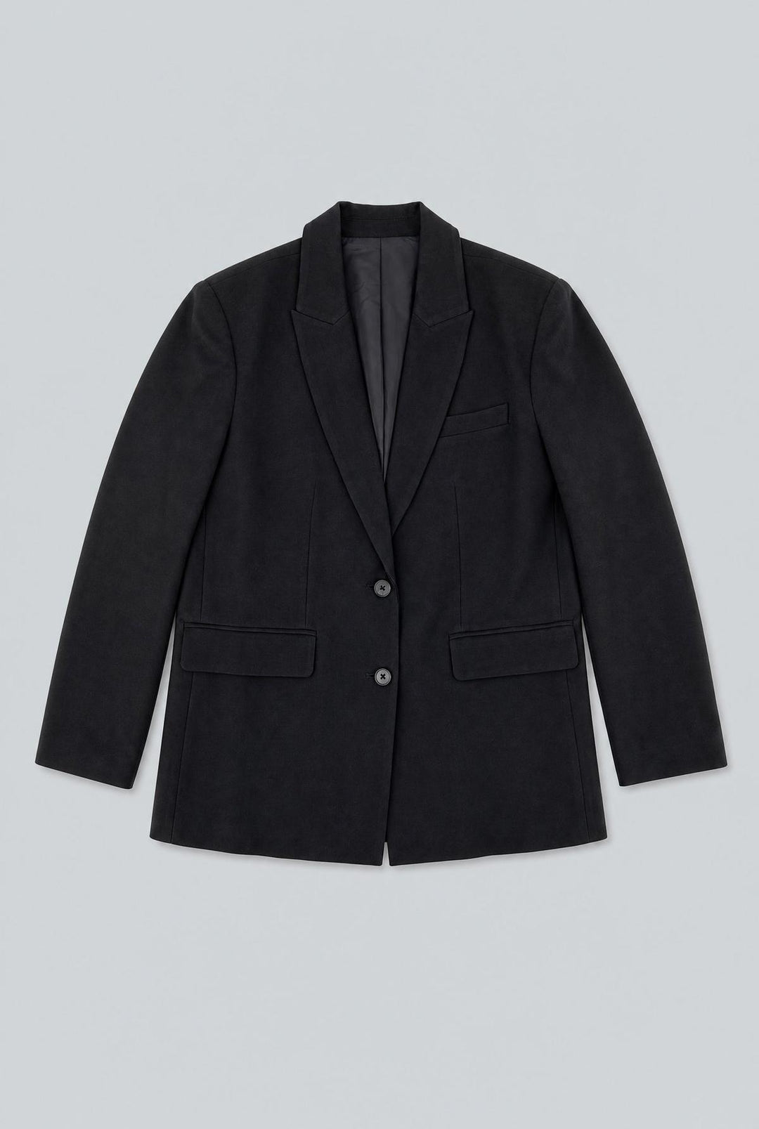 Melange Oversized Blazer - Black