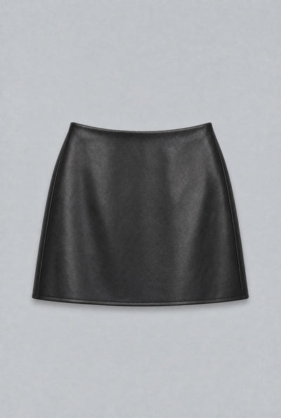 Faux Leather Mini Skirt - Black