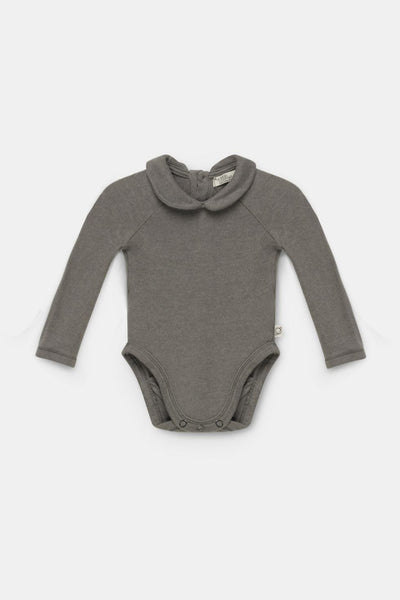 Recycled collared baby bodysuit - Grey