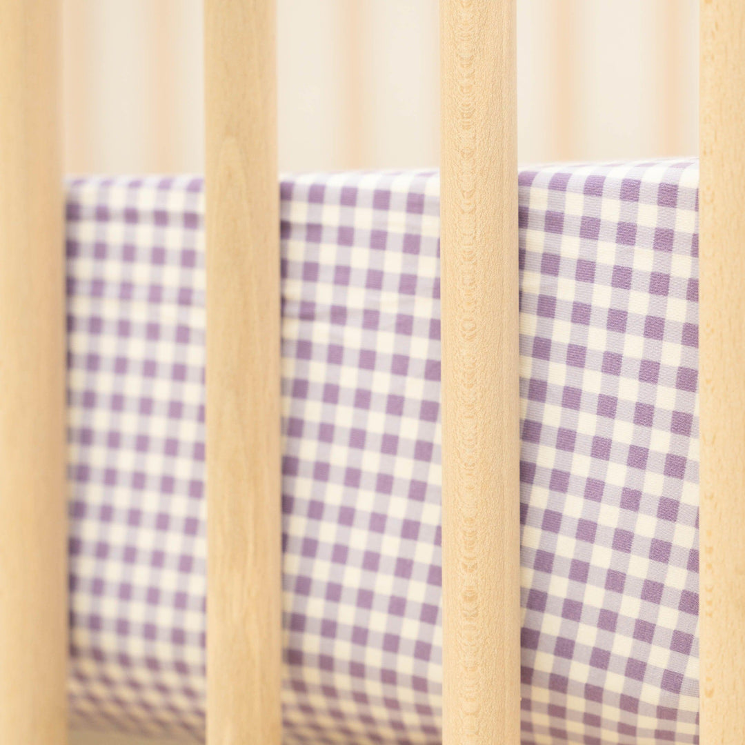 Crib Sheet - Purple Gingham