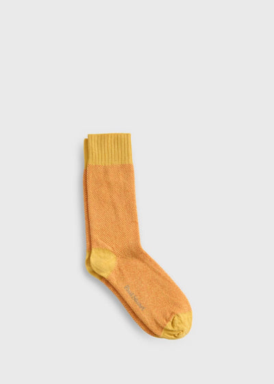 Crew Cashmere & Viscose Oxford Sock - Gold