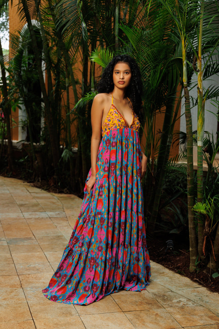 Alma Maxi - Abstract Ikat Multi