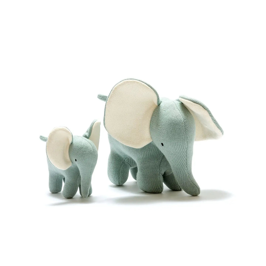 Large Organic Cotton Elephant Plush Toy in Teal