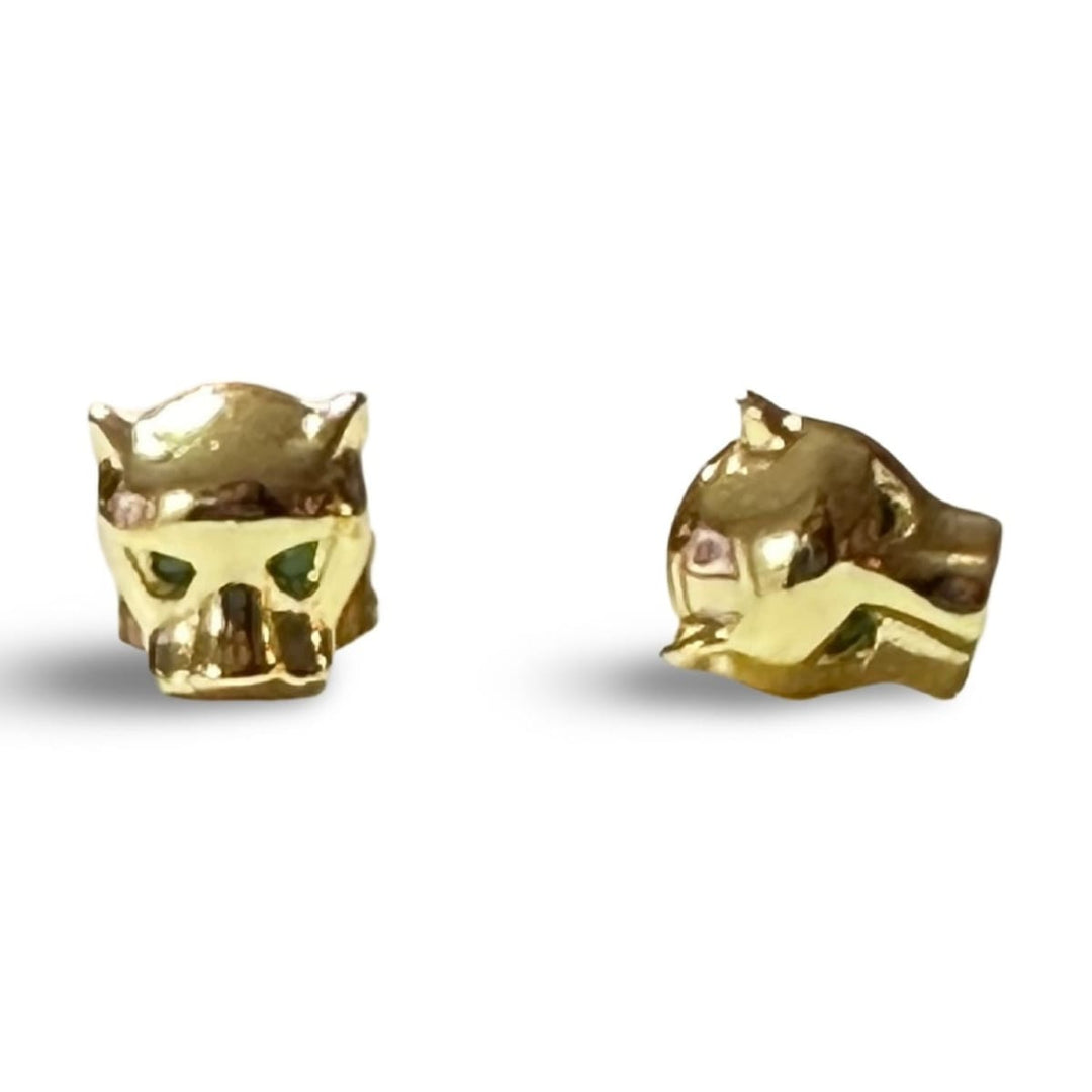 Maximus Panther Micro Stud Earrings - 18k Yellow Gold Filled