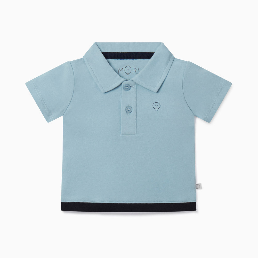 Colorblock Polo Shirt - Blue & Navy