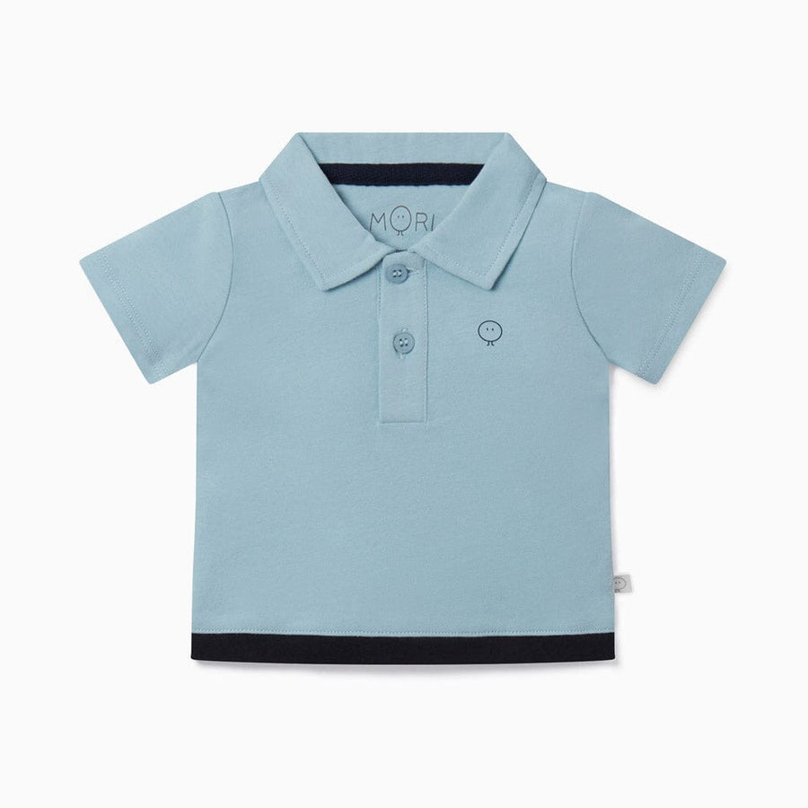 Colorblock Polo Shirt - Blue & Navy Shirts Mori