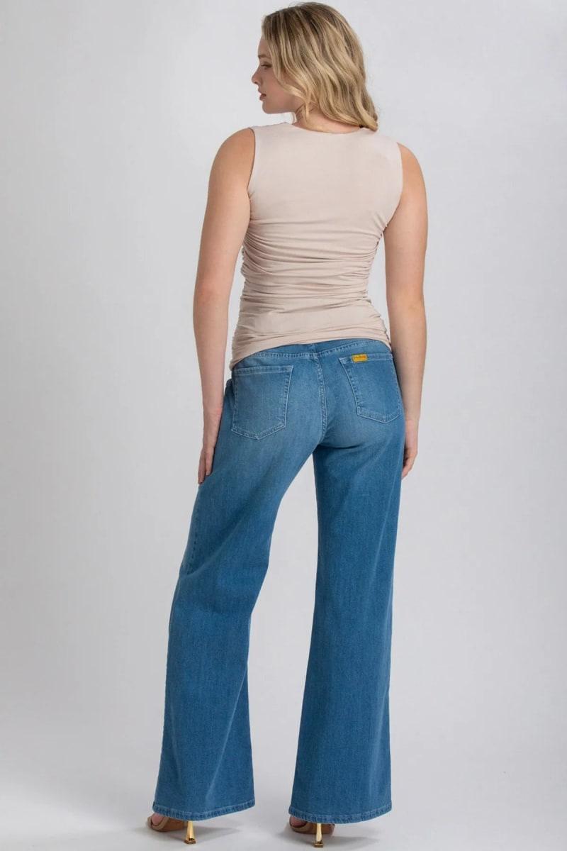 WIDE LEG WA02 Wide Leg Maternity Jeans - Medium Light St