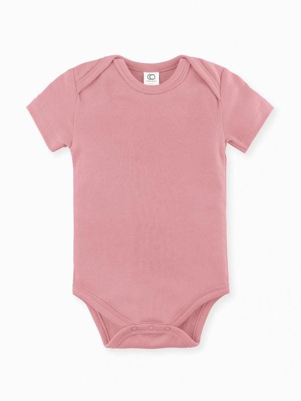 Classic Bodysuit - Short Sleeve - Rose Bodysuits + Onesies Colored Organics 