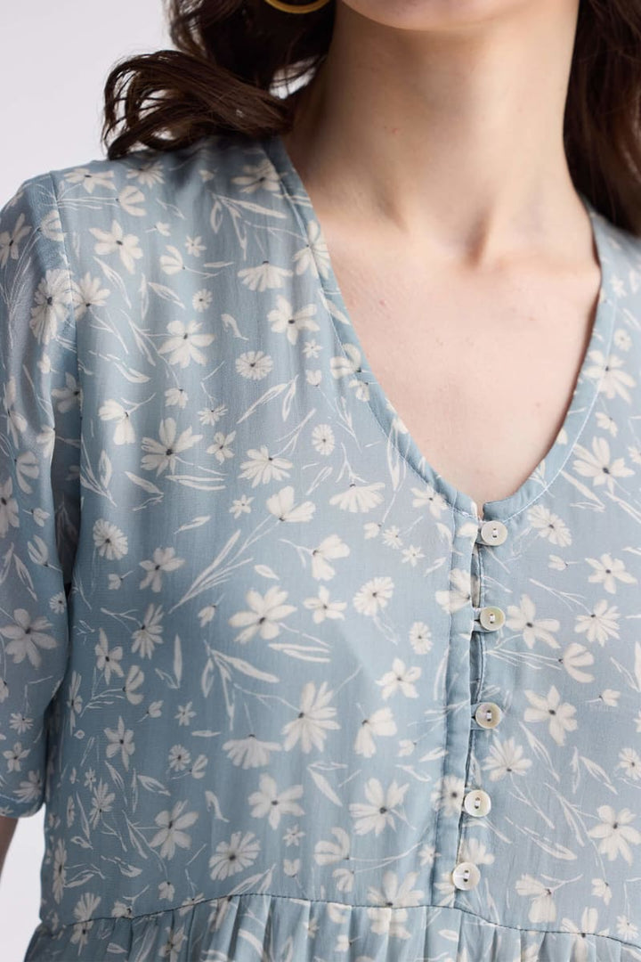 Floral Short Tiered Dress - Floral Poetry