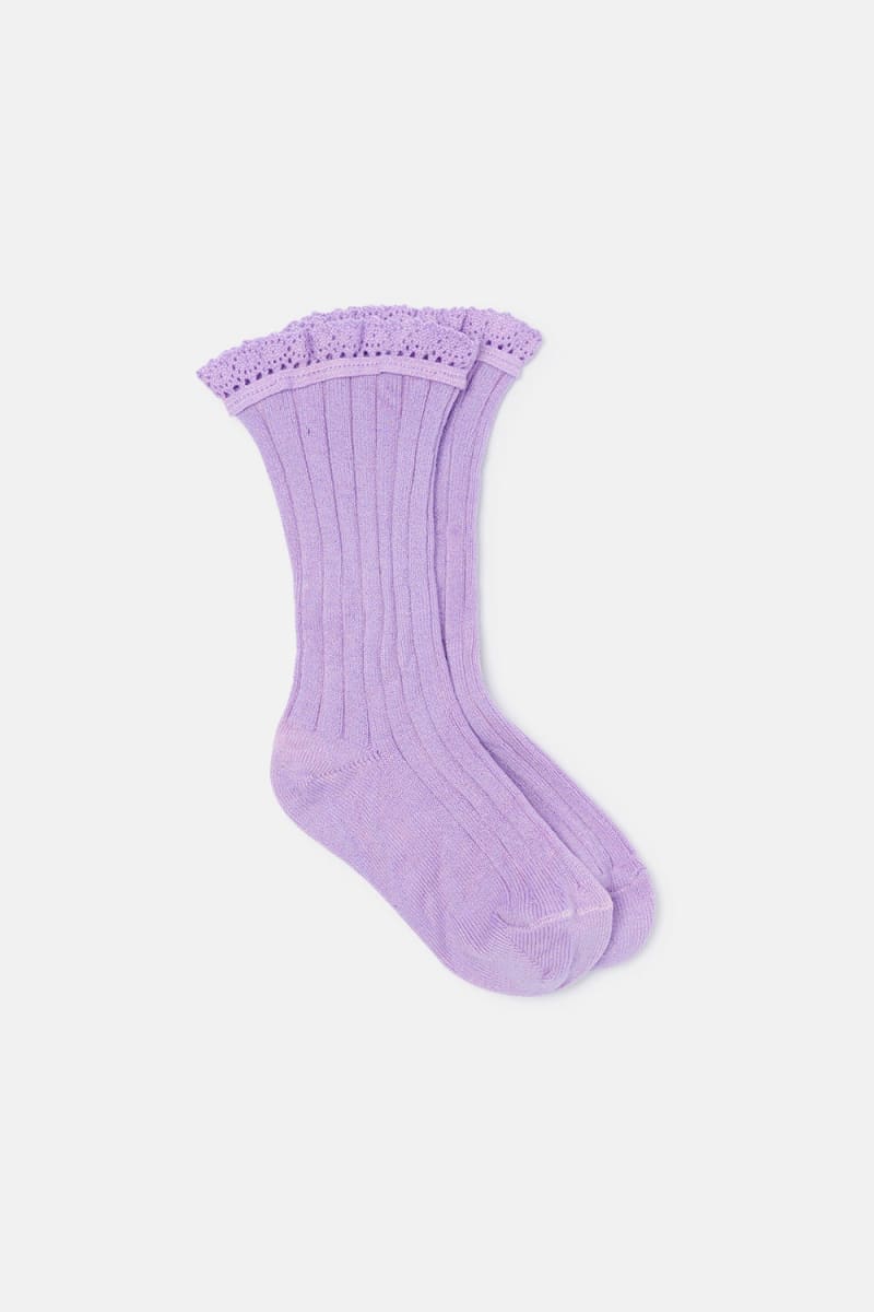 Organic Comfort Lace Baby Socks - Mauve