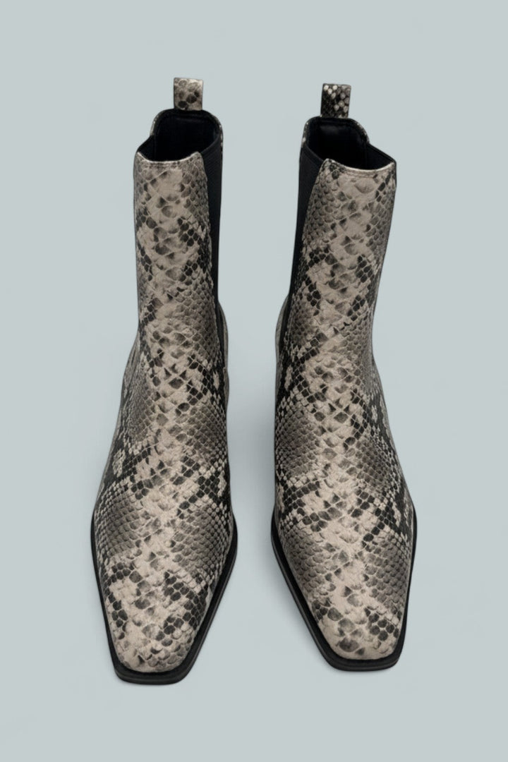 Esra Chelsea Boots - Natural Snake