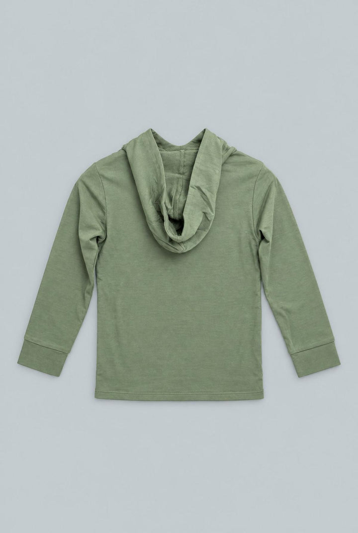 Hooded Jogger Set - Army Green French Terry