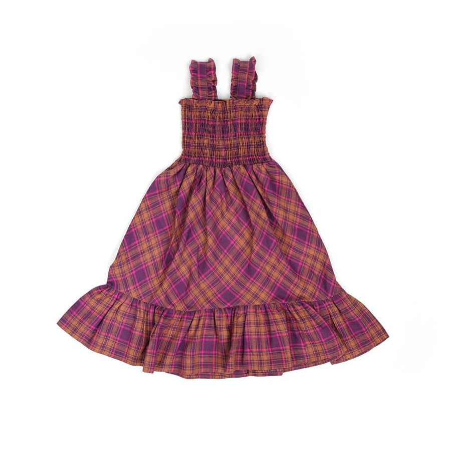 Valentina Dress - Nostalgic Rose Check Dresses + Skirts Bebe Organic 