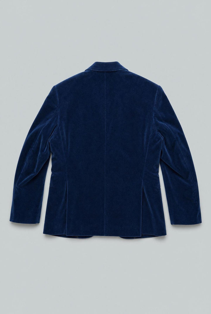 Plum Tartan Print Velvet Dinner Jacket - Navy