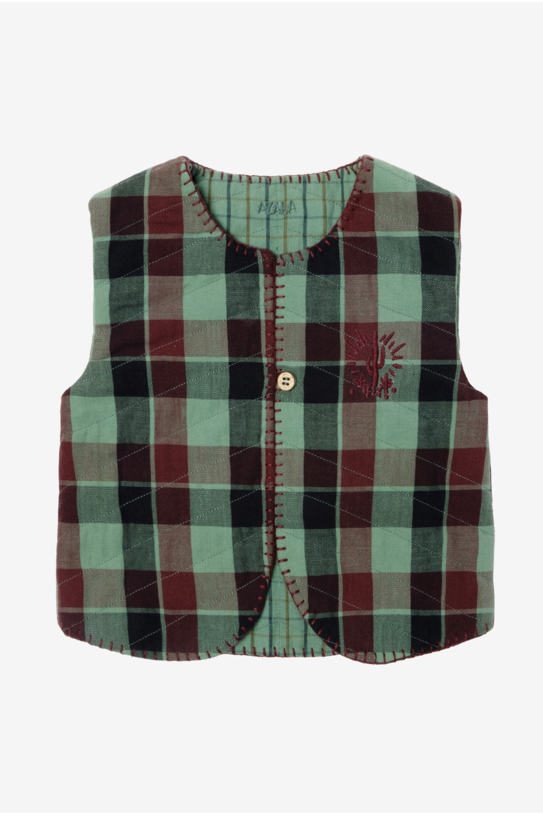 Reversible Baby Vest - Celadon Green