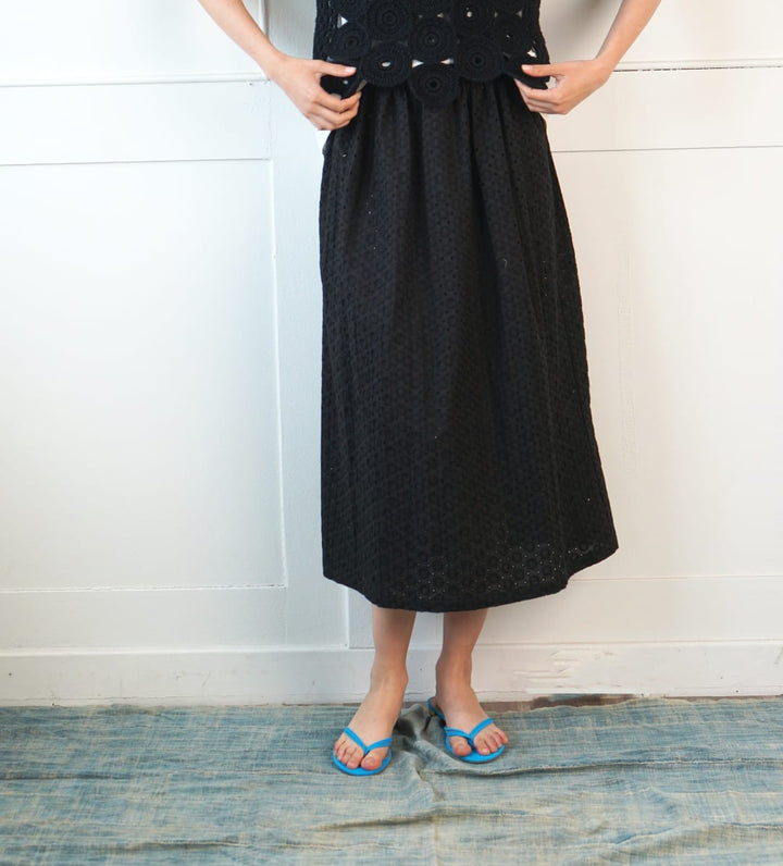 Uma Embroidered Skirt - Black