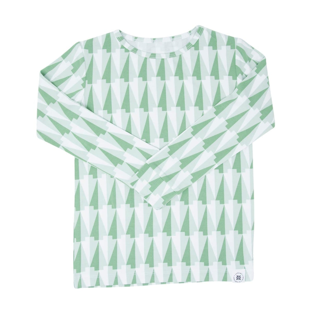 Big Kid Pajama - Geo Tree Green